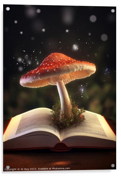 Magical Mushroom Book Acrylic by Craig Doogan Digital Art