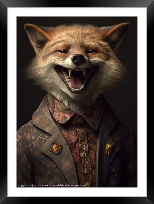 Happy Fox Framed Mounted Print by Craig Doogan Digital Art
