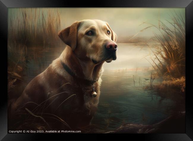 Labrador AI Painting Framed Print by Craig Doogan Digital Art