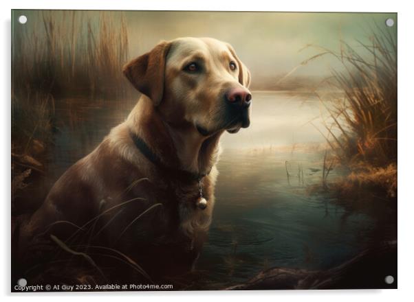 Labrador AI Painting Acrylic by Craig Doogan Digital Art