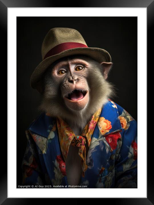 Happy Monkey Framed Mounted Print by Craig Doogan Digital Art