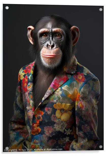 Funky Monkey Acrylic by Craig Doogan Digital Art