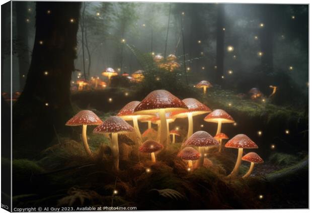 Mystical Mushrooms Canvas Print by Craig Doogan Digital Art