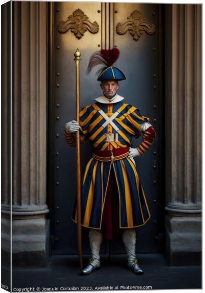 Representation of the guards of the Swiss guard of Canvas Print by Joaquin Corbalan