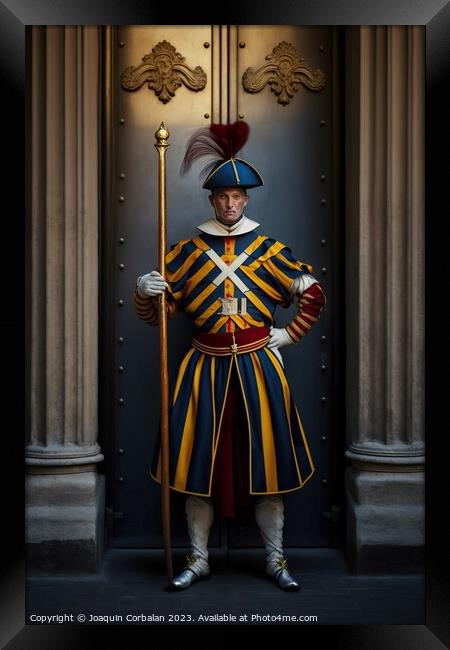 Representation of the guards of the Swiss guard of Framed Print by Joaquin Corbalan