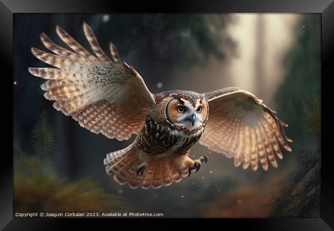Majestic eagle owl. Ai generated. Framed Print by Joaquin Corbalan