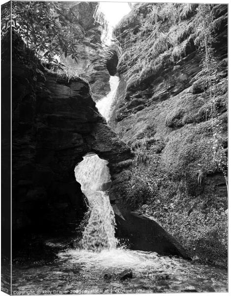 St Nectans Glen waterfall Canvas Print by kelly Draper