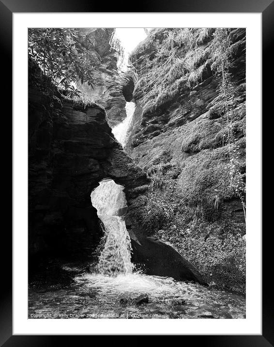 St Nectans Glen waterfall Framed Mounted Print by kelly Draper