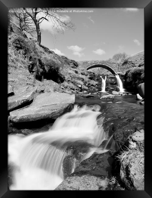 Dreamy water at Three Shires Head  Framed Print by Andrew Heaps