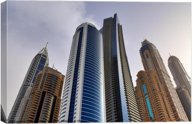 Luxury modern skyscrapers in the center of Dubai city. United Ar Canvas Print by Michael Piepgras