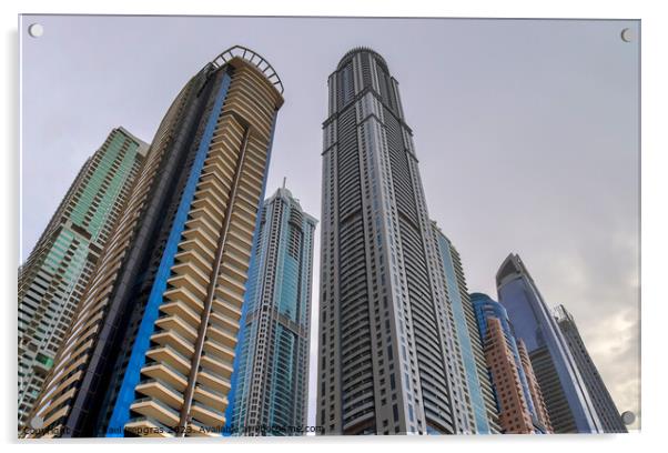 Luxury modern skyscrapers in the center of Dubai city. United Ar Acrylic by Michael Piepgras