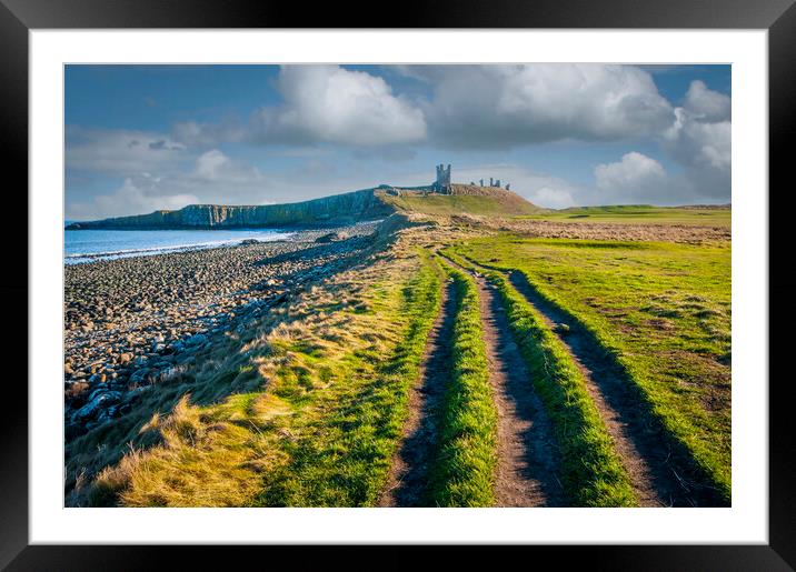 Majestic ruins of Dunstanburgh Framed Mounted Print by Steve Smith