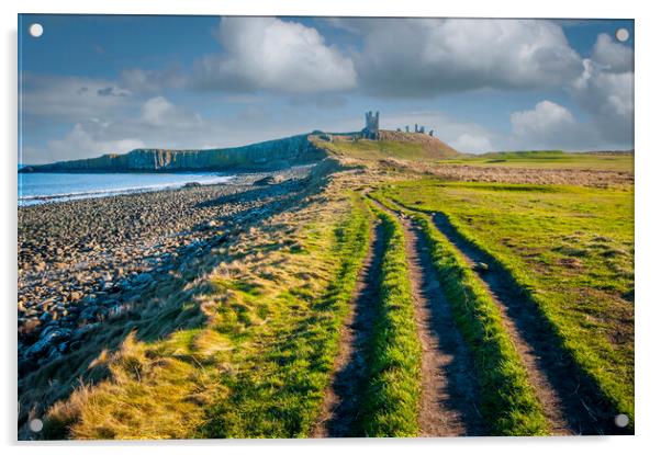 Majestic ruins of Dunstanburgh Acrylic by Steve Smith