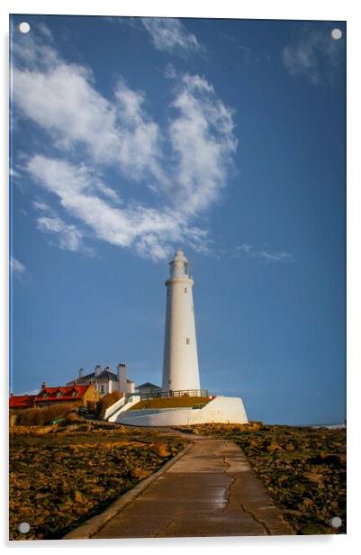 St Marys Lighthouse Acrylic by Steve Smith