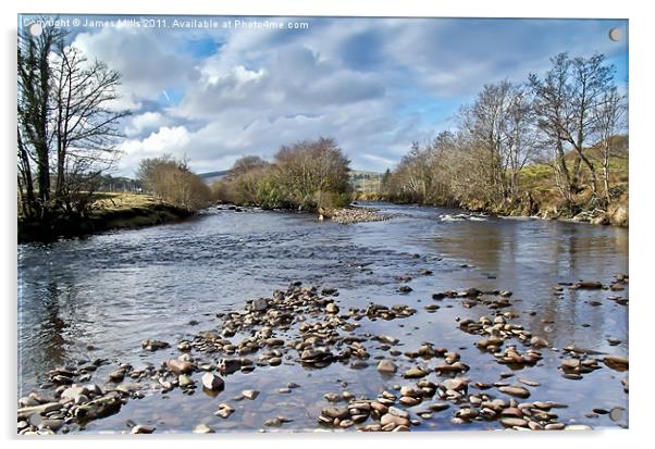River Finn at Ballybofey, Donegal, Ireland Acrylic by James Mills