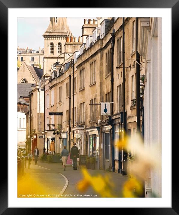 Claverton Street in a Sunny Day Framed Mounted Print by Rowena Ko