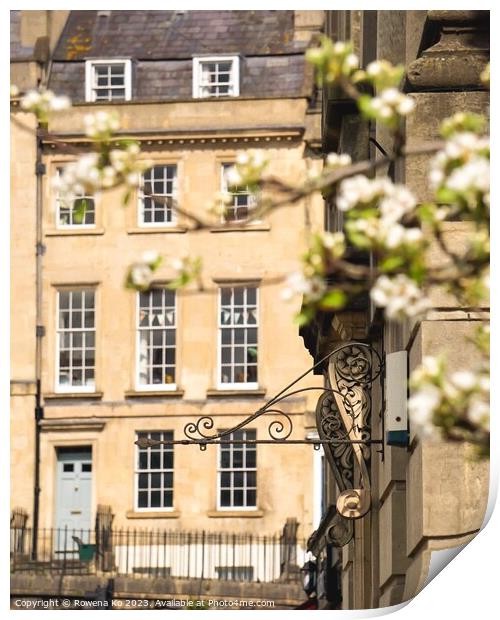 Walcot Place in a sunny day  Print by Rowena Ko
