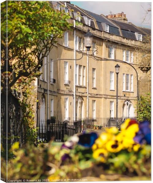 Widcombe Crescent in a Sunny Day  Canvas Print by Rowena Ko