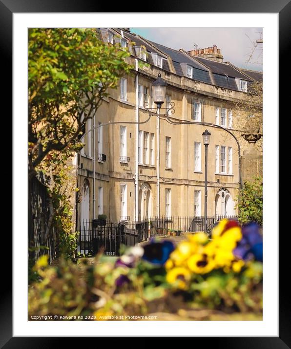 Widcombe Crescent in a Sunny Day  Framed Mounted Print by Rowena Ko