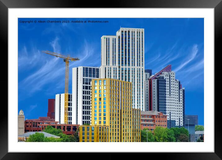 Leeds Arena Quarter Skyline  Framed Mounted Print by Alison Chambers