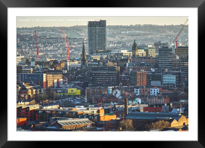 A Steel Citys Majestic Skyline Framed Mounted Print by Alison Chambers
