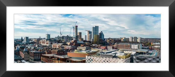 Leeds City Skyline View Framed Mounted Print by Apollo Aerial Photography