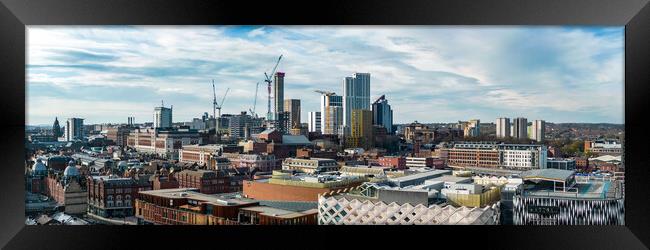 Leeds City Skyline View Framed Print by Apollo Aerial Photography
