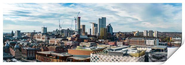 Leeds City Skyline View Print by Apollo Aerial Photography