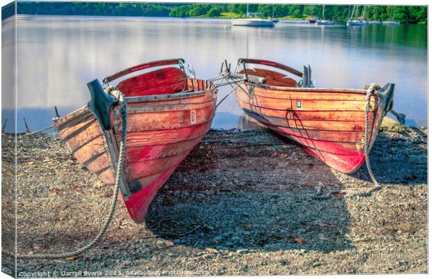 Rowing boat at Ambleside Canvas Print by Darrell Evans