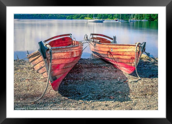 Rowing boat at Ambleside Framed Mounted Print by Darrell Evans