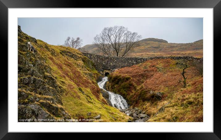 Wrynose Pass Stream Framed Mounted Print by Darrell Evans