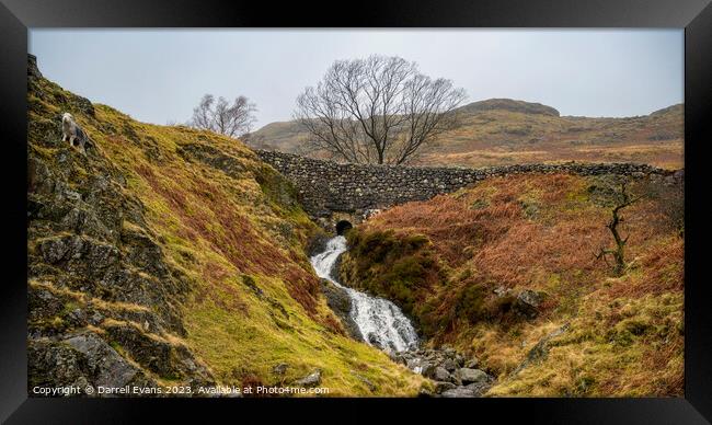 Wrynose Pass Stream Framed Print by Darrell Evans