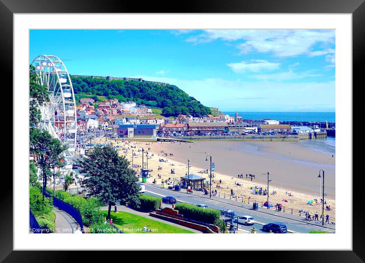 Scarborough South beach, North Yorkshire, UK. Framed Mounted Print by john hill
