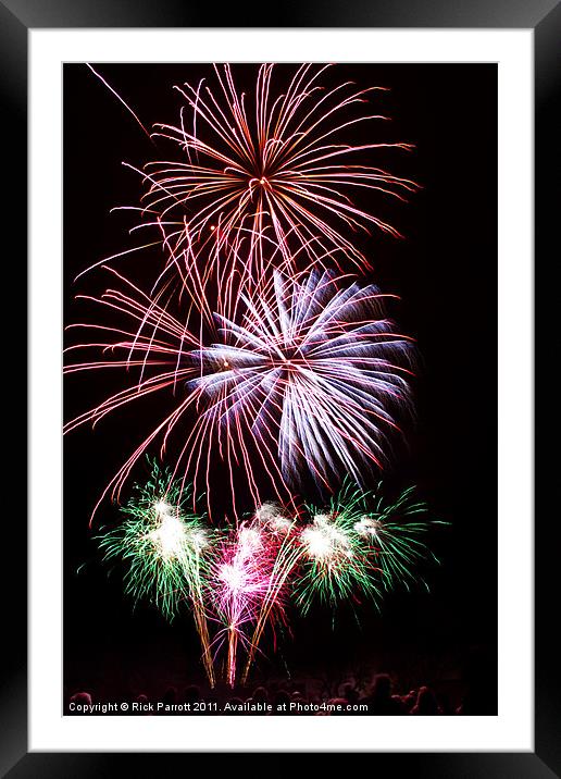 Fireworks Galore Framed Mounted Print by Rick Parrott