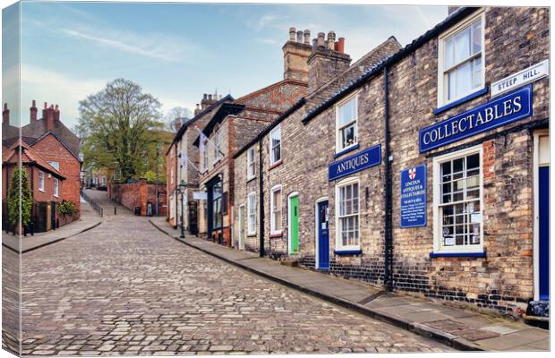 Steep Hill in the city of Lincoln Canvas Print by Tim Hill