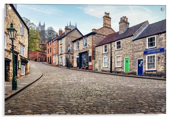 Majestic Lincoln Cathedral from Steep Hill Acrylic by Tim Hill