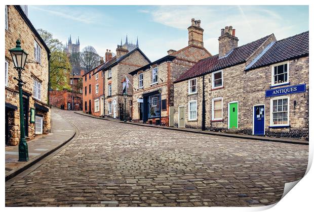 Majestic Lincoln Cathedral from Steep Hill Print by Tim Hill