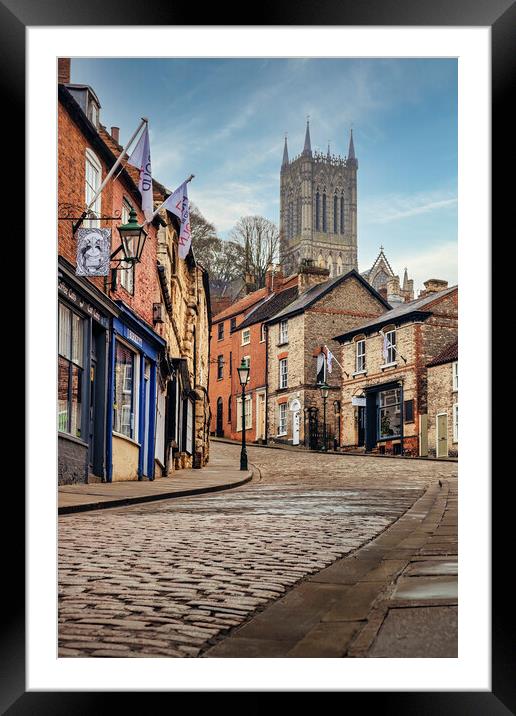 Lincoln Cathedral from Steep Hill Framed Mounted Print by Tim Hill