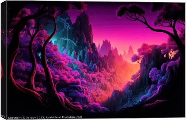 Fantasy Valley View Canvas Print by Craig Doogan Digital Art
