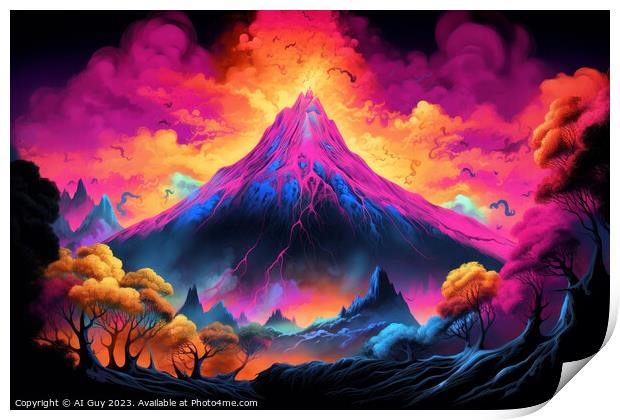 Fantasy Mountain Print by Craig Doogan Digital Art