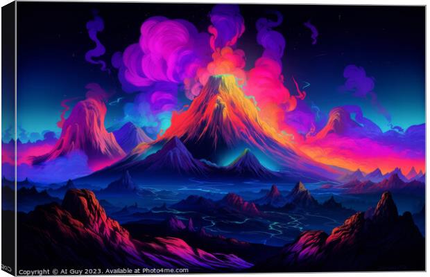 Fantasy Volcano Canvas Print by Craig Doogan Digital Art