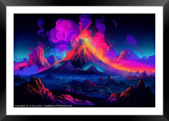 Fantasy Volcano Framed Mounted Print by Craig Doogan Digital Art