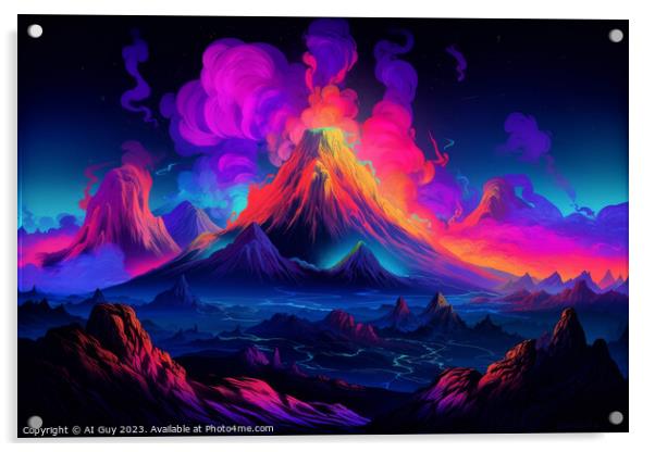 Fantasy Volcano Acrylic by Craig Doogan Digital Art