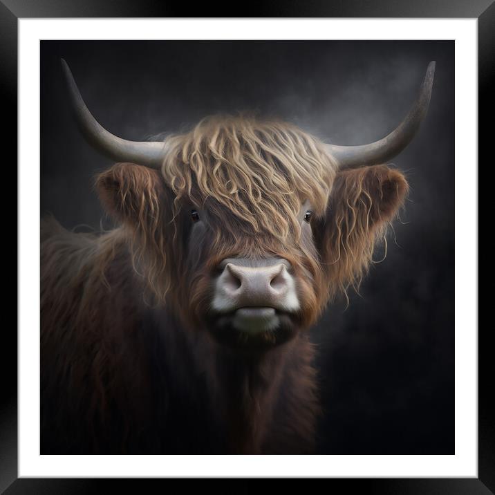 Highland Cow Portrait 1 Framed Mounted Print by Picture Wizard