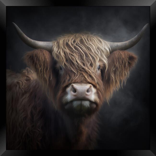Highland Cow Portrait 2 Framed Print by Picture Wizard