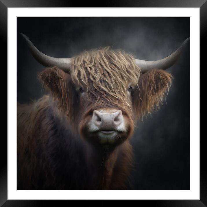 Highland Cow Portrait 3 Framed Mounted Print by Picture Wizard