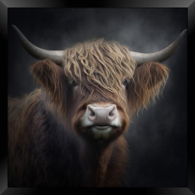 Highland Cow Portrait 3 Framed Print by Picture Wizard