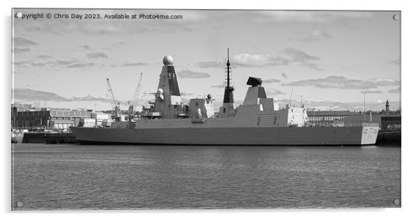 HMS Dauntless Acrylic by Chris Day