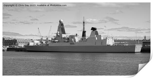 HMS Dauntless Print by Chris Day