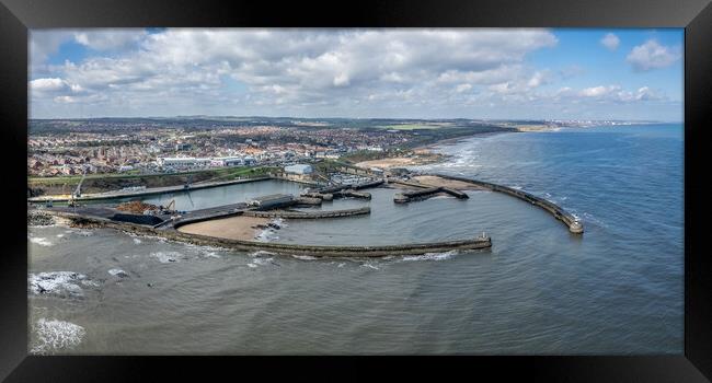 Seaham Harbour Aerial View Framed Print by Apollo Aerial Photography